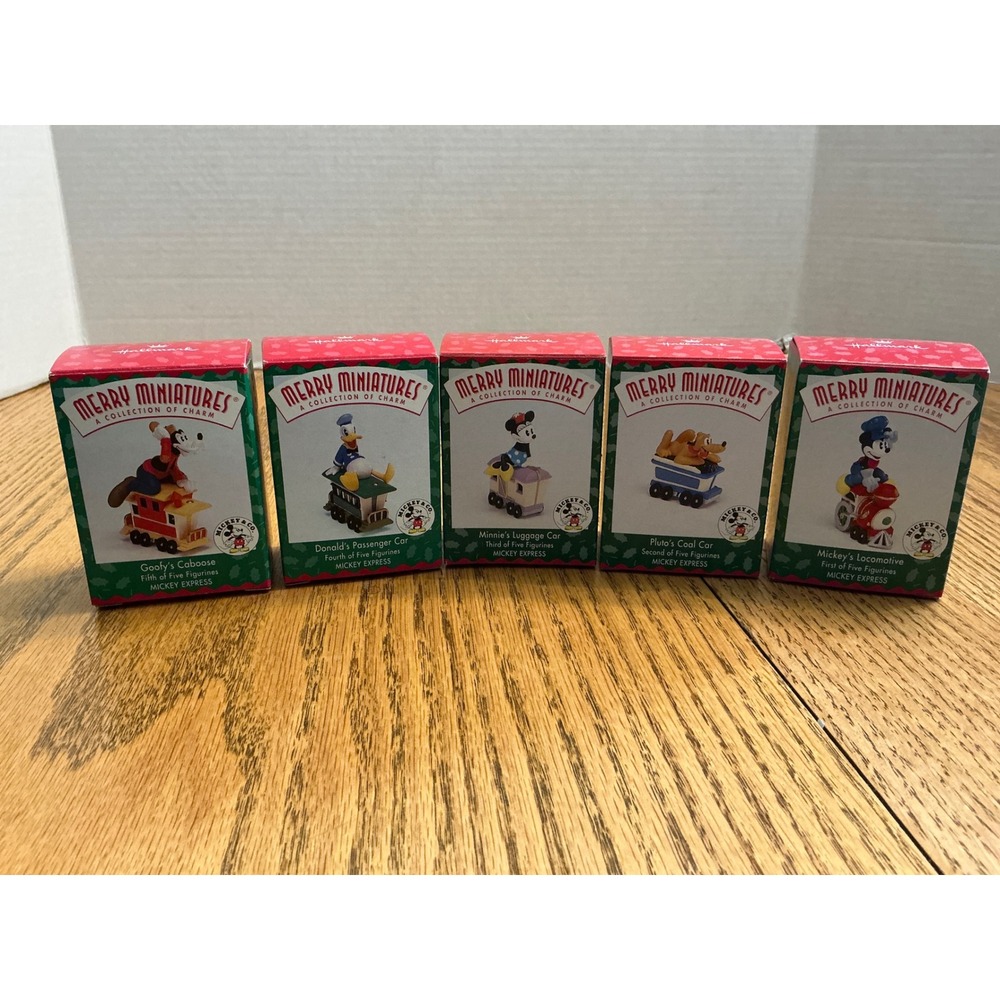 Hallmark Merry Miniatures Mickey Express Disney Figurine Set of 5 Vintage 1990s